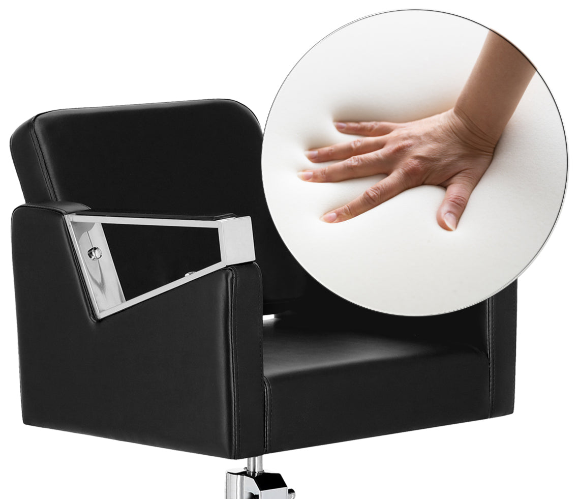 Kirpyklos kėdė Toma SILVER, su pakoju - juoda