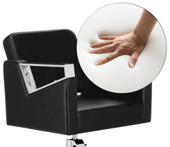 Kirpyklos kėdė Toma SILVER, su pakoju - juoda