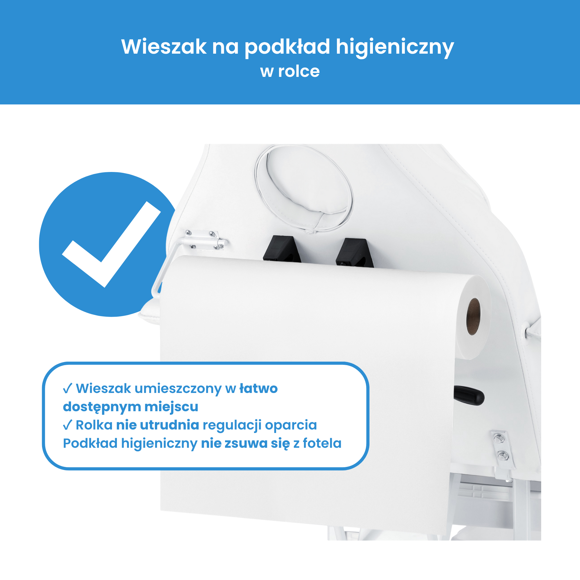 Mechaninis kosmetologinis gultas su kuvetėmis – Verano, 72 cm, baltas