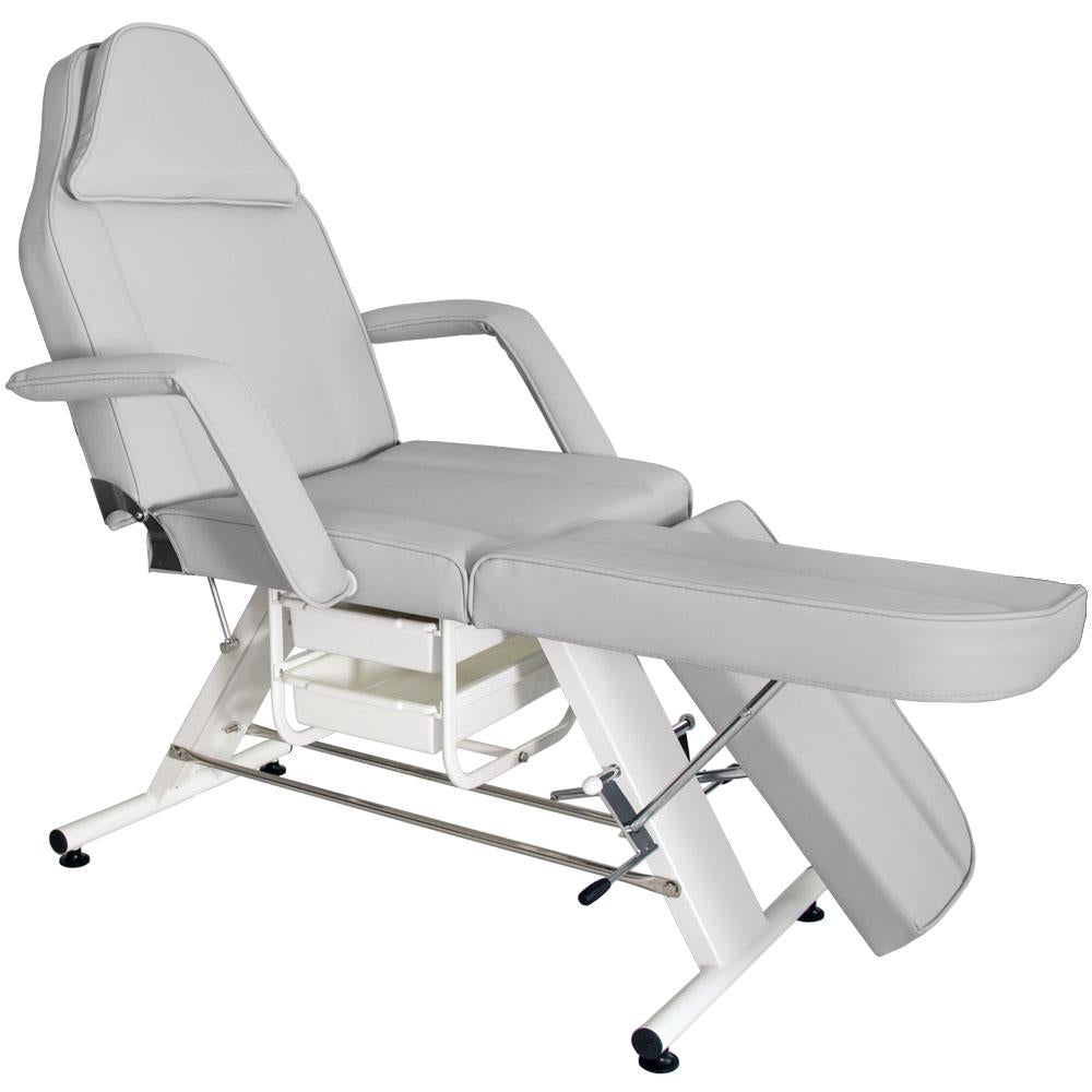 Pedikiūro kėdė gultas BW-263 su kuvetėmis – pilkas