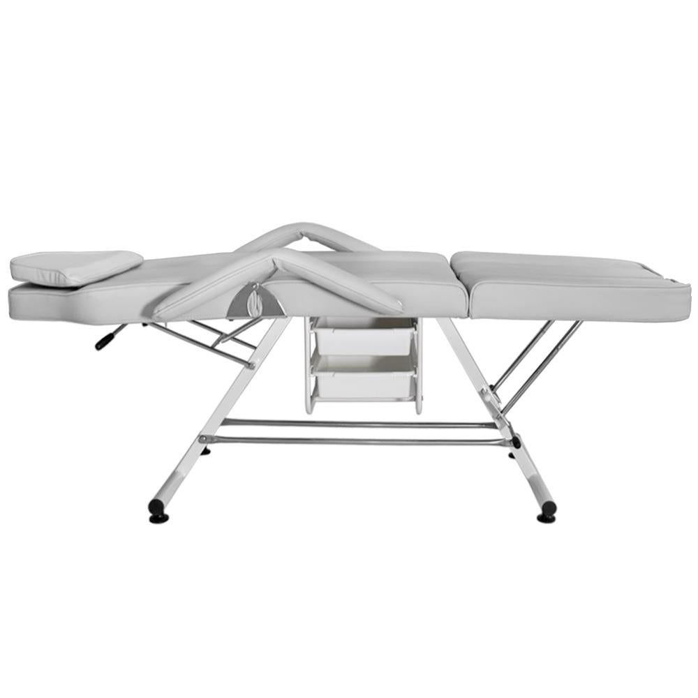 Pedikiūro kėdė gultas BW-263 su kuvetėmis – pilkas