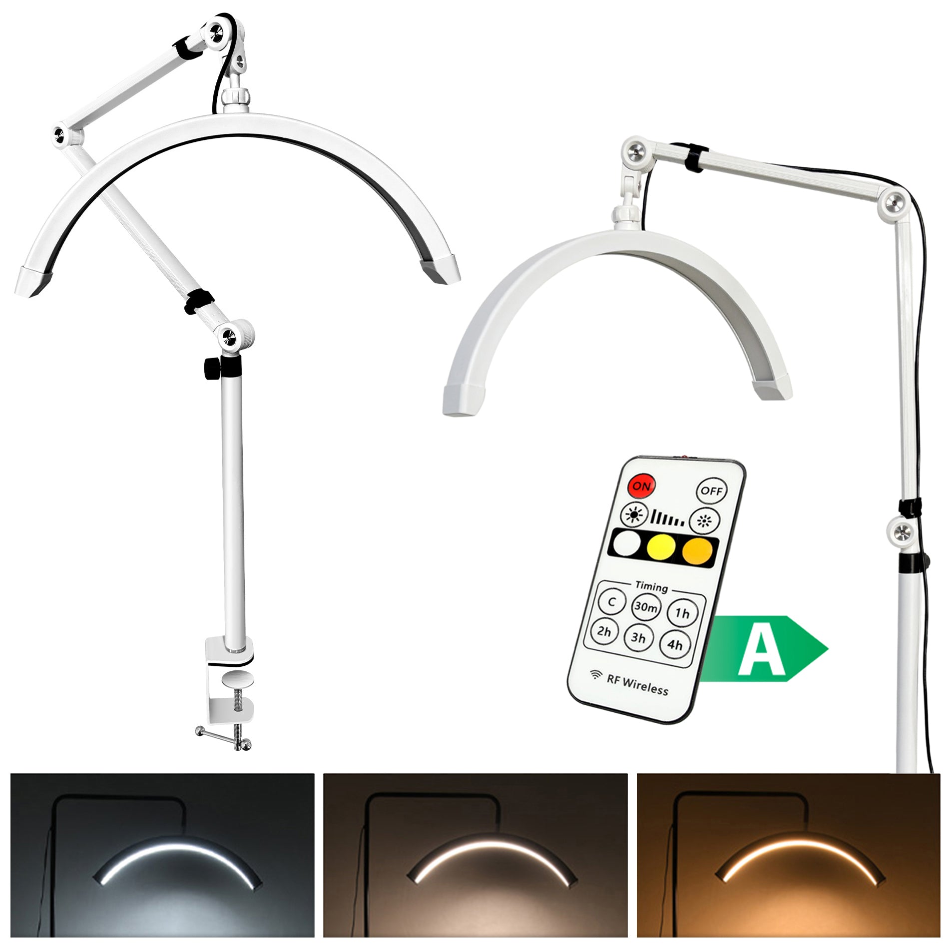 Kosmetologinė LED lempa Moon, 36 W, balta, su prisukamu stovu