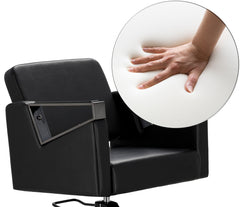 Kirpyklos kėdė Toma BLACK, su pakoju - juoda