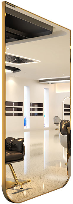 Kirpyklos veidrodis su LED apšvietimu – 150x90 cm, auksinis