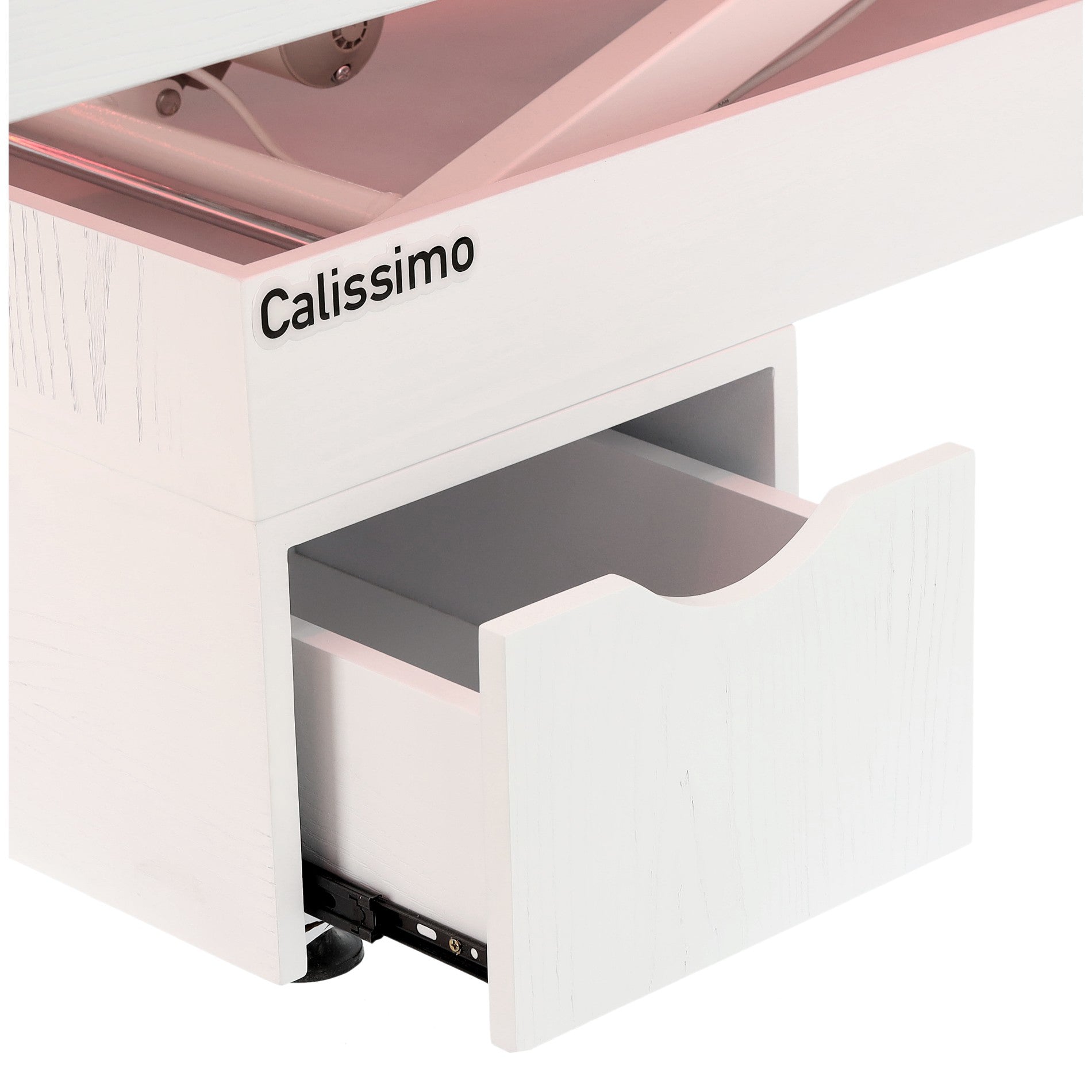 Elektrinis masažo stalas / kosmetologinis gultas su šildymu ir LED apšvietimu F245 – baltas