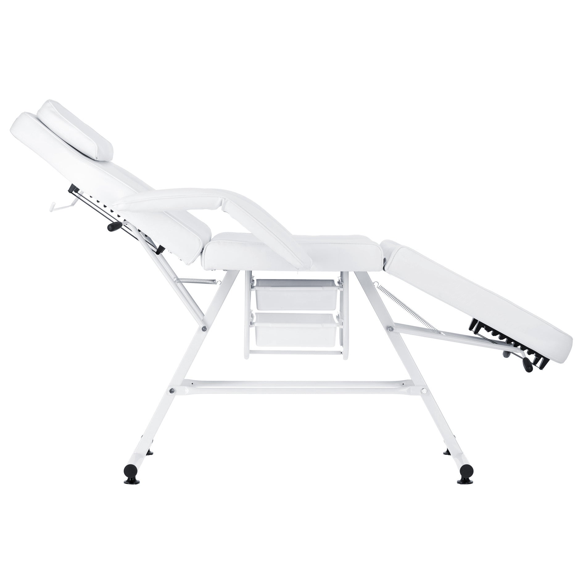 Mechaninis kosmetologinis gultas su kuvetėmis – Verano, 72 cm, baltas