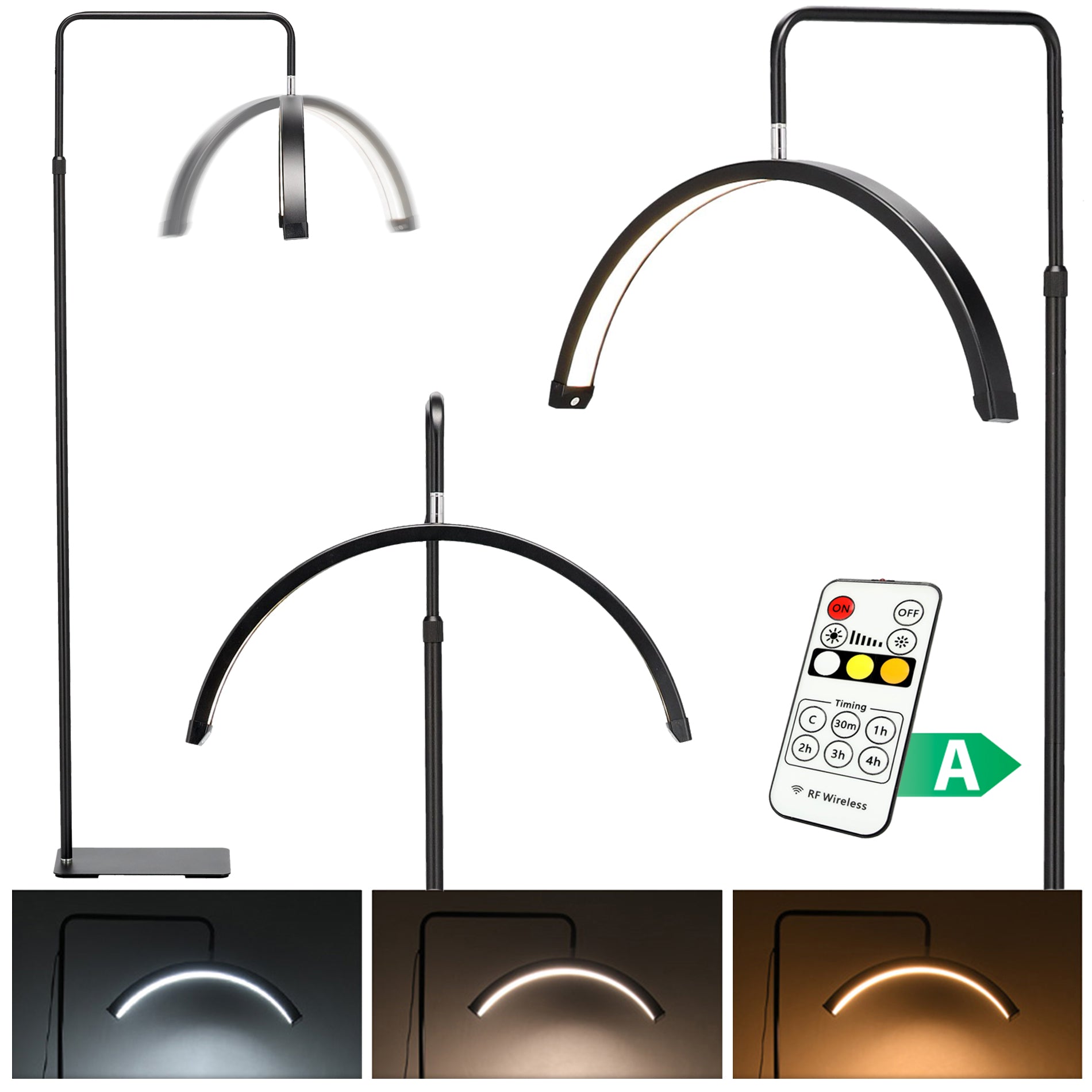 Pusmėnulio formos LED lempa procedūroms, be šešėlių, 36W, juoda