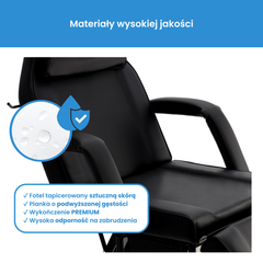 Mechaninis kosmetologinis gultas su kuvetėmis – Verano, 72 cm, juodas