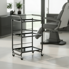 Kosmetologinis staliukas vežimėlis 101B, juodas