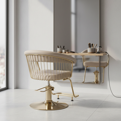Kirpyklos kėdė ZOE, pilka su chromuotu pakoju
