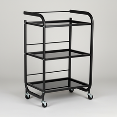 Kosmetologinis staliukas vežimėlis 101B, juodas