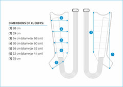 8 kamerų limfodrenažiniai rankogaliai kojoms, XL