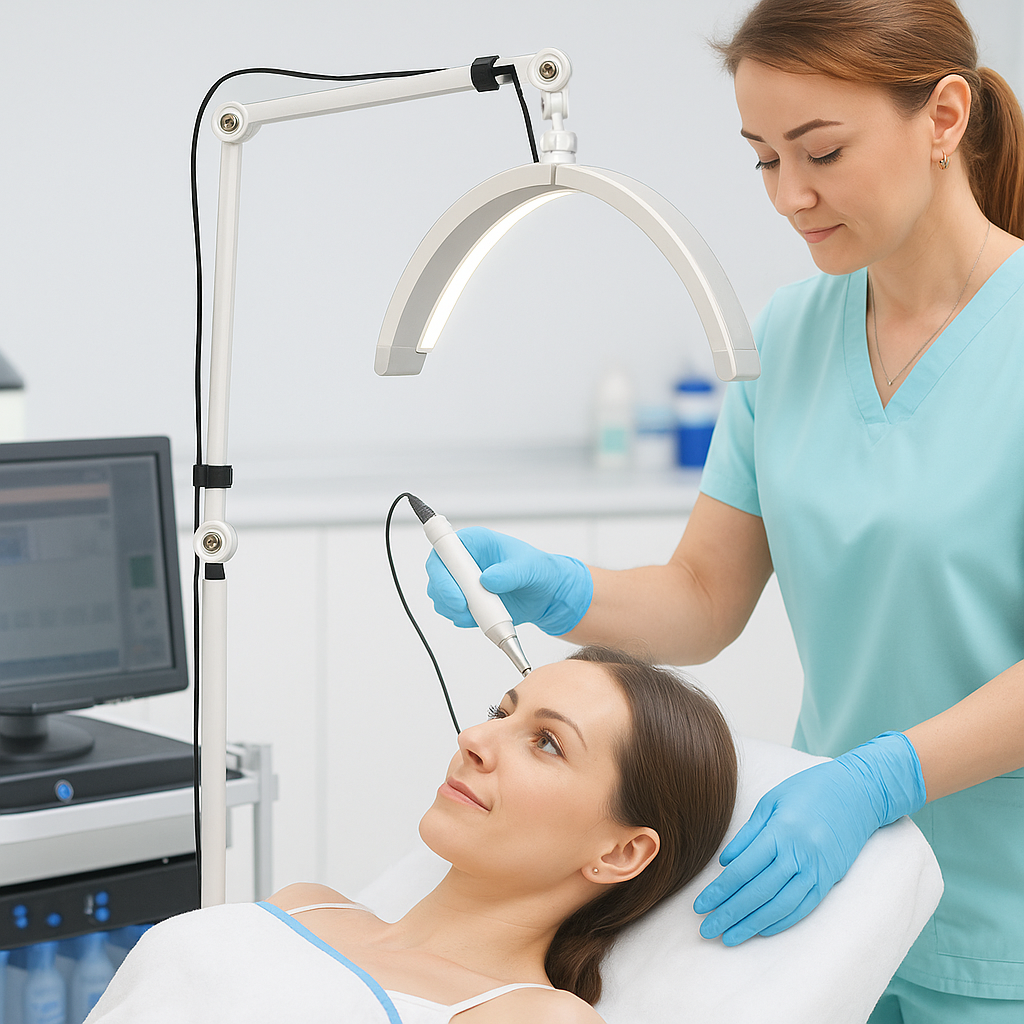 Kosmetologinė LED lempa Moon, 36 W, balta, su prisukamu stovu