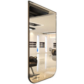 Kirpyklos veidrodis su LED apšvietimu – 150x90 cm, juodas