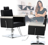 Barberio kėdė Branello su pakoju – juoda