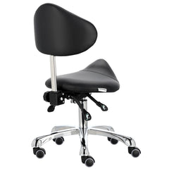 Kosmetologinė kėdė su atlošu - balnas Premium-3 XT (juoda)