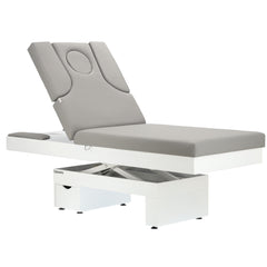 Elektrinis masažo stalas / kosmetologinis gultas su šildymu ir LED apšvietimu F245 – pilkas