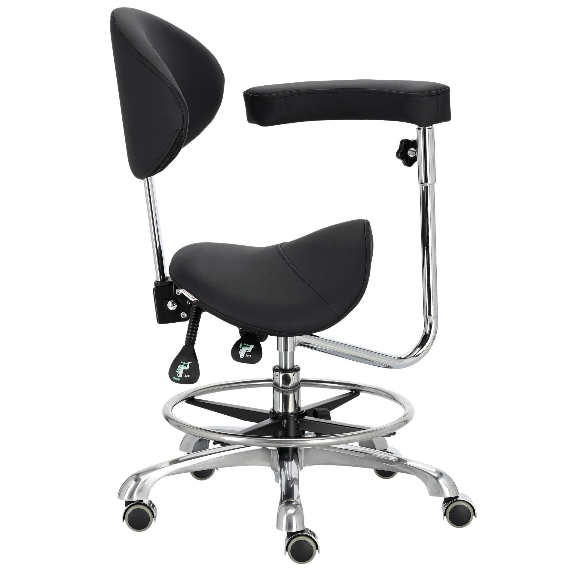 Kosmetologinis balnas su atlošu ir porankiu - juodas