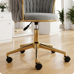 Meistro kėdė Velvet Gold su atlošu – pilka