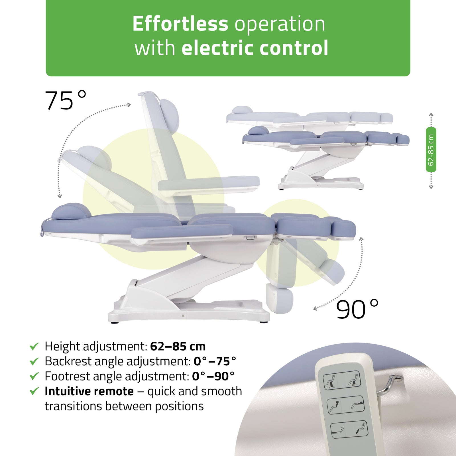 Elektrinis kosmetologinis gultas – HABYS Elara PRO 4, violetinis