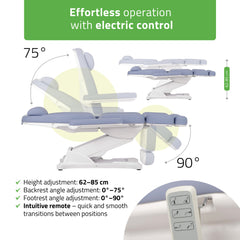 Elektrinis kosmetologinis gultas – HABYS Elara PRO 4, violetinis