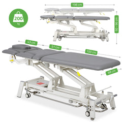 Elektrinis masažo ir kineziterapijos stalas PROXIMA X7 Touch Core – pilka spalva