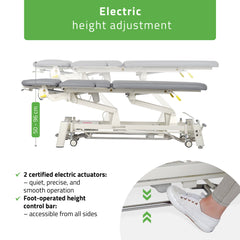 Elektrinis masažo ir kineziterapijos stalas PROXIMA X7 Touch Core – pilka spalva