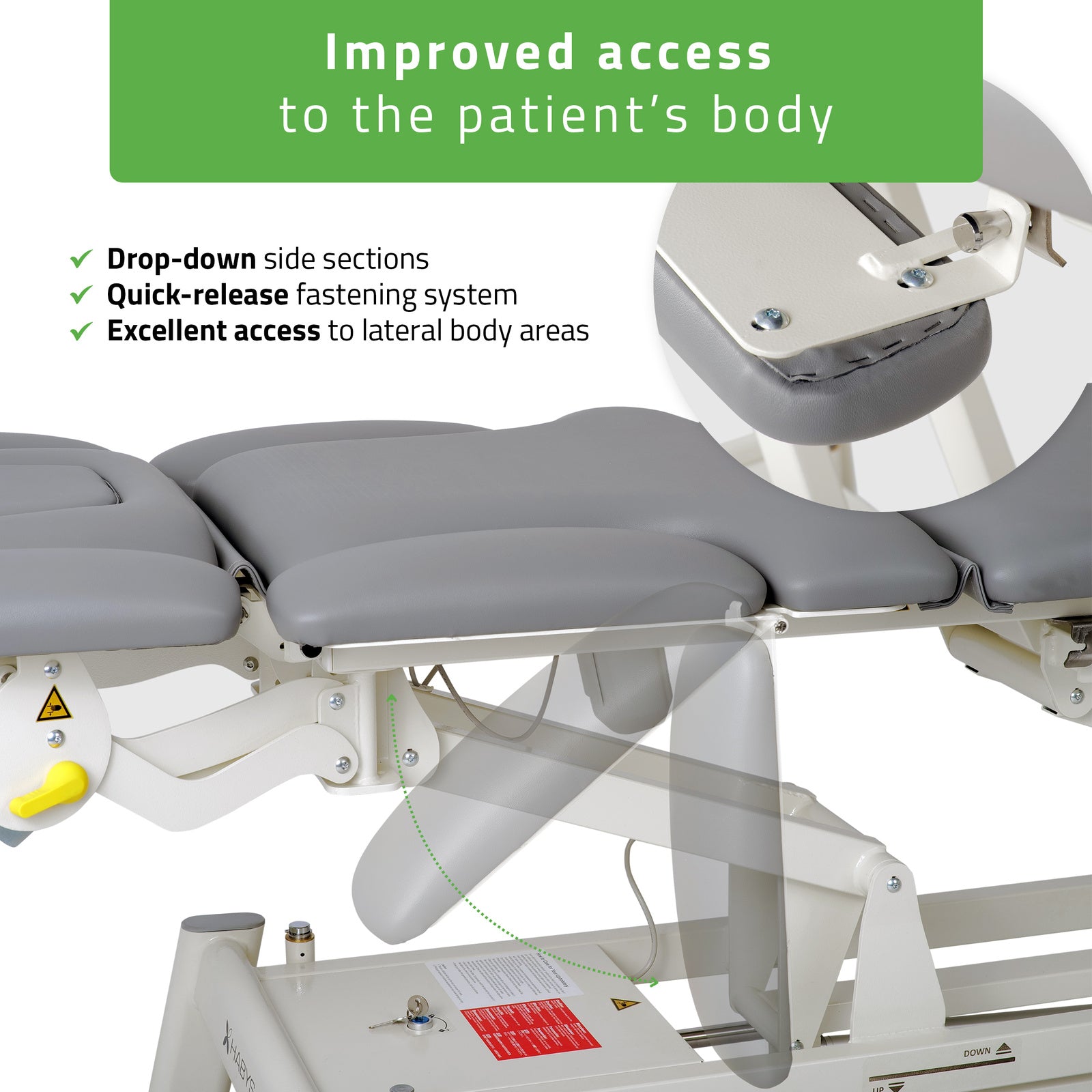 Elektrinis masažo ir kineziterapijos stalas PROXIMA X7 Touch Core – pilka spalva