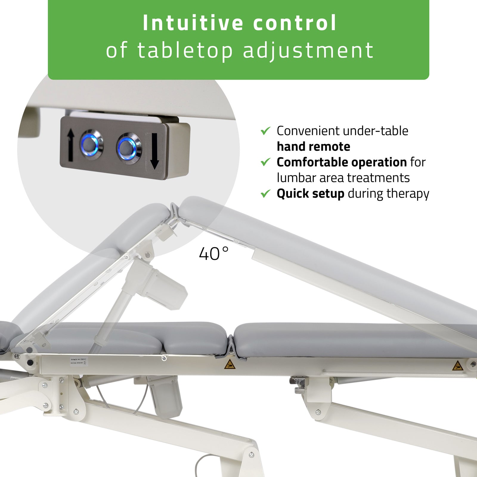 Elektrinis masažo ir kineziterapijos stalas PROXIMA X7 Touch Core – pilka spalva
