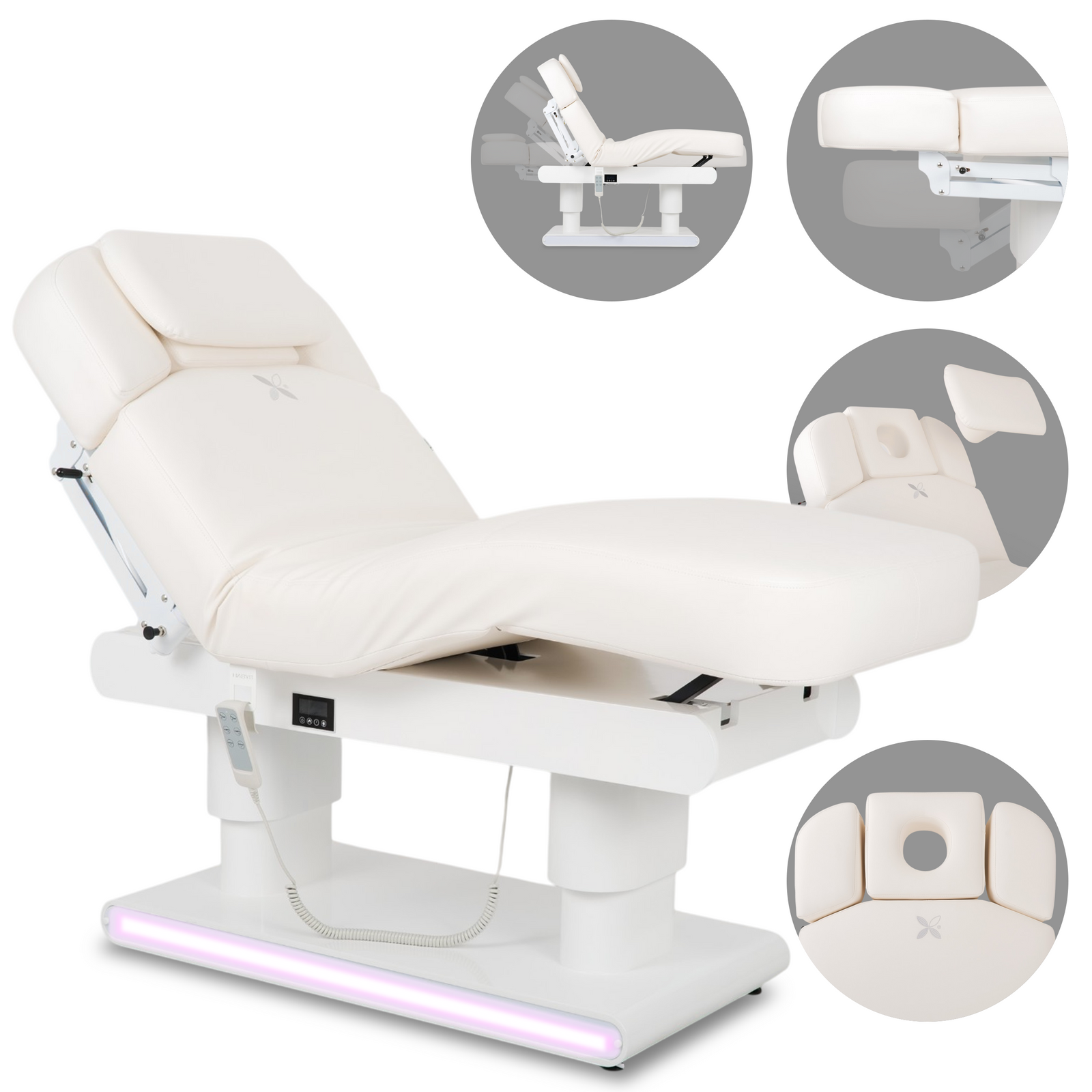 Elektrinis kosmetologinis gultas Habys Eterna Gentle Flex K901, baltas, 4 varikliai