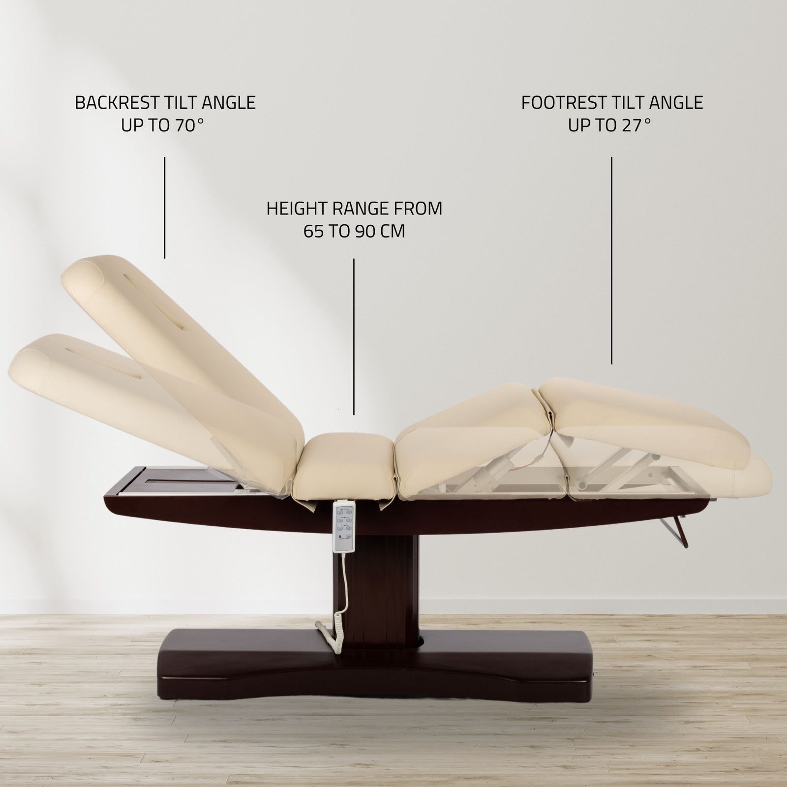 Stacionarus masažo stalas Libra 4 HEAT So Skin – smėlio spalvos, su šildomu paviršiumi