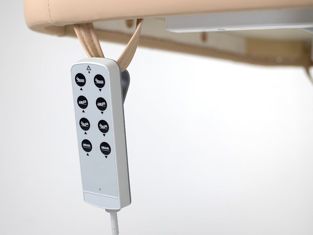 Stacionarus masažo stalas Linea V3 Soft Touch – smėlio spalvos, elektrinis, 3 variklių