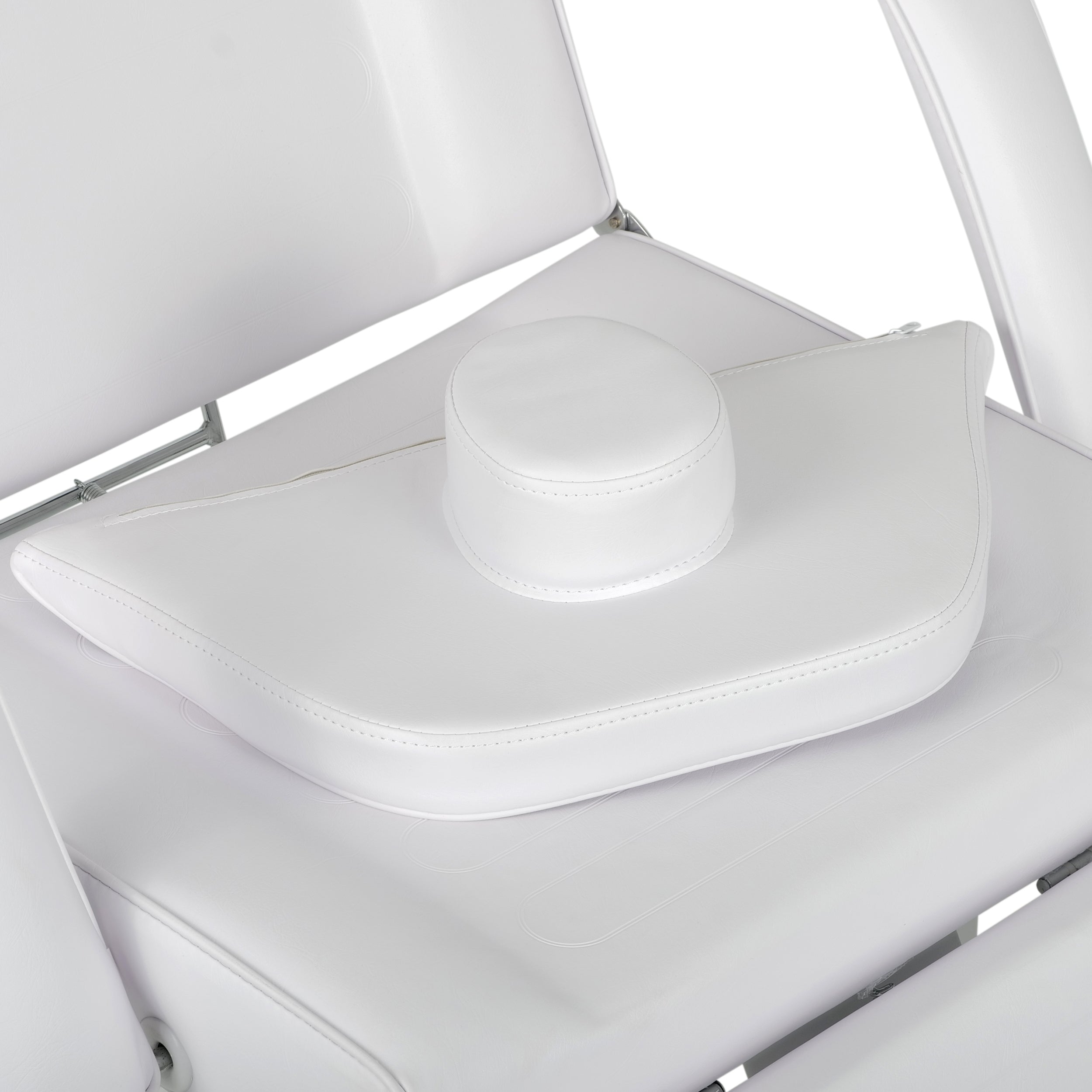 Kosmetologinis mechaninis gultas – ARIA Bianco su stalčiais ir laikikliu, balta