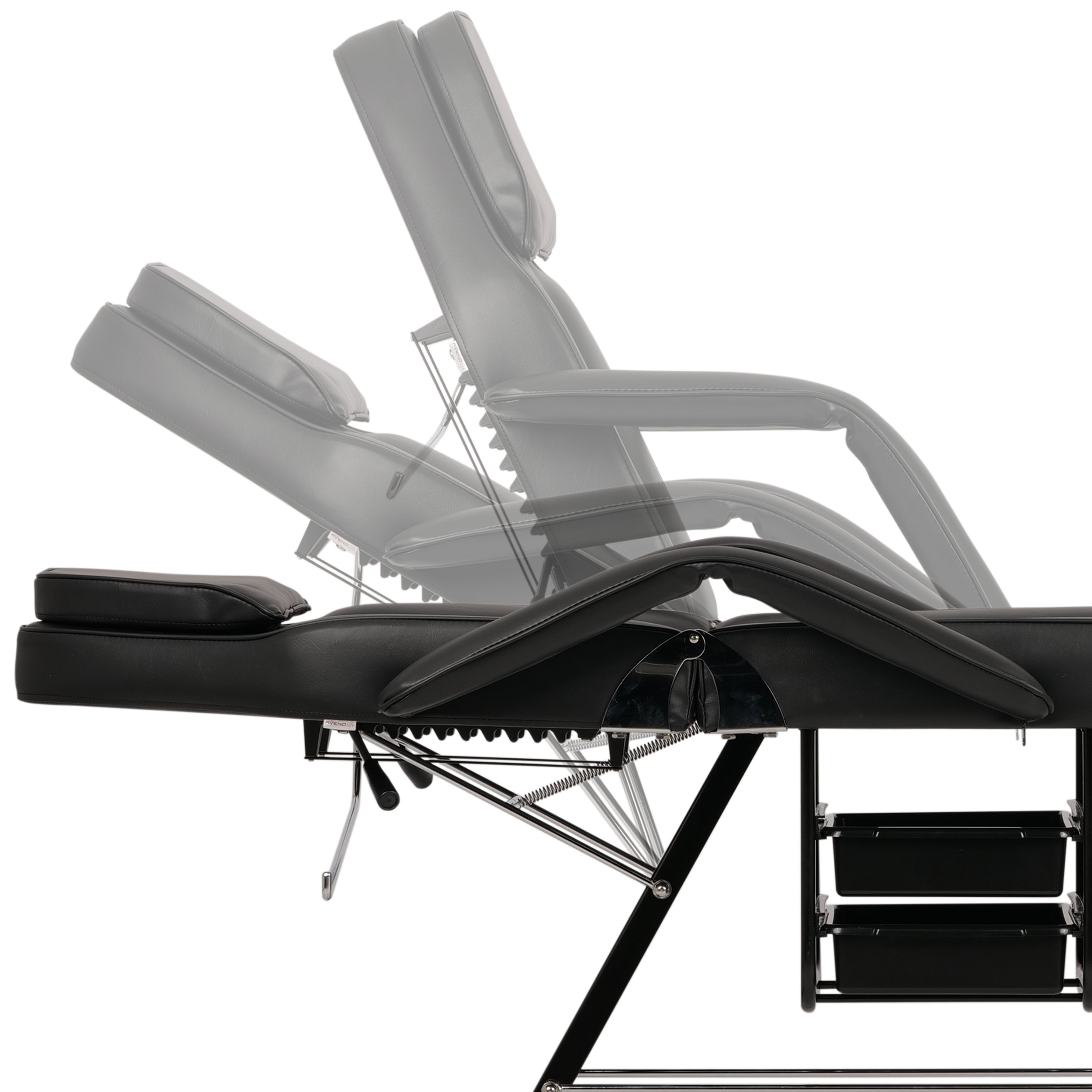 ARIA NERO beauty chair with trays, black