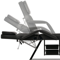 ARIA NERO beauty chair with trays, black
