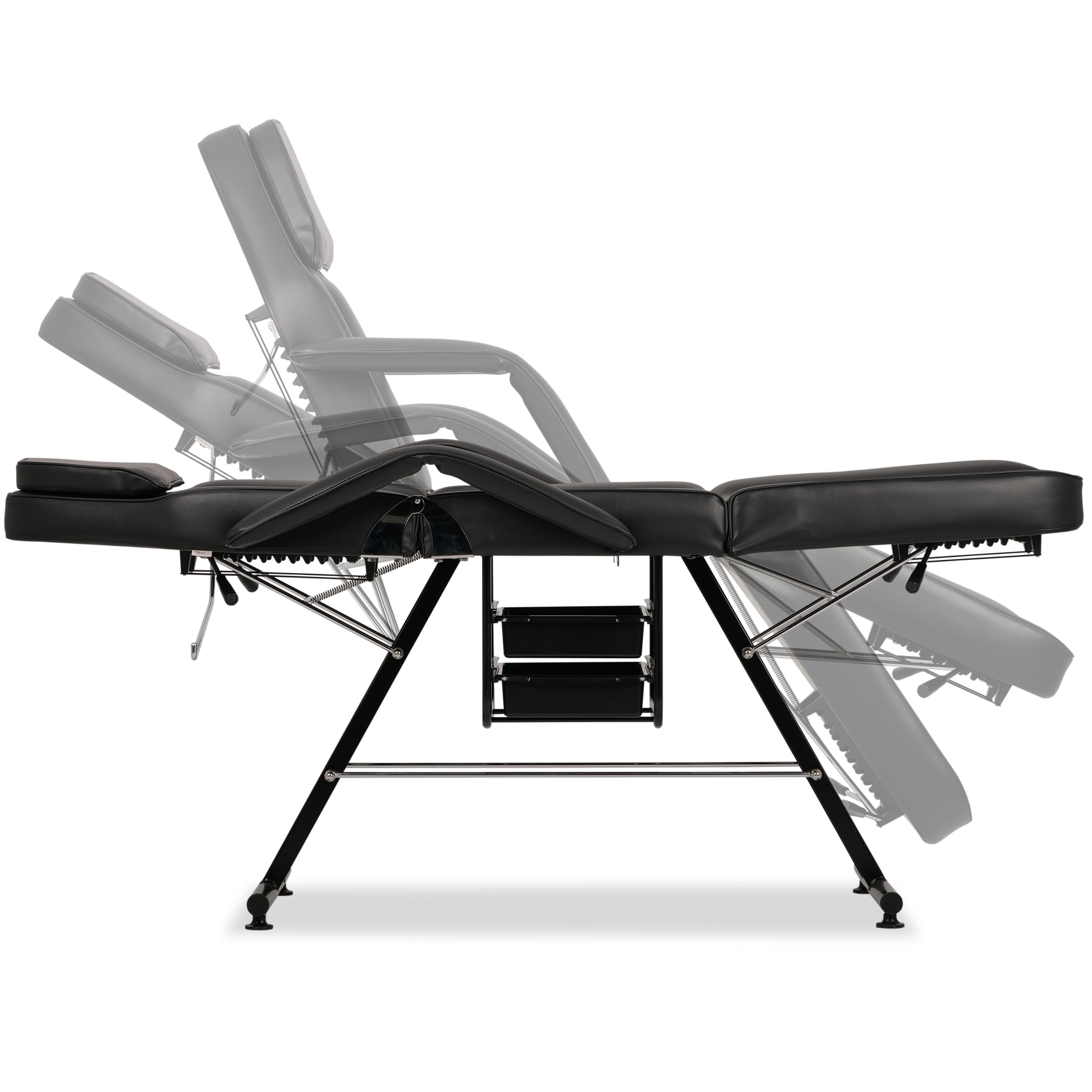 ARIA NERO beauty chair with trays, black