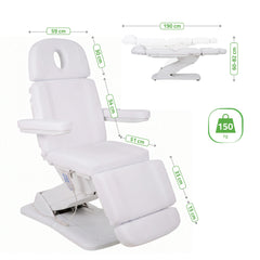 Tavia elektrinis kosmetologinis krėslas Satin Comfort K701, baltas