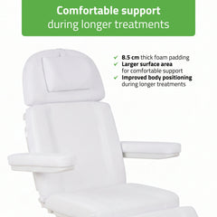 Tavia elektrinis kosmetologinis krėslas Satin Comfort K701, baltas
