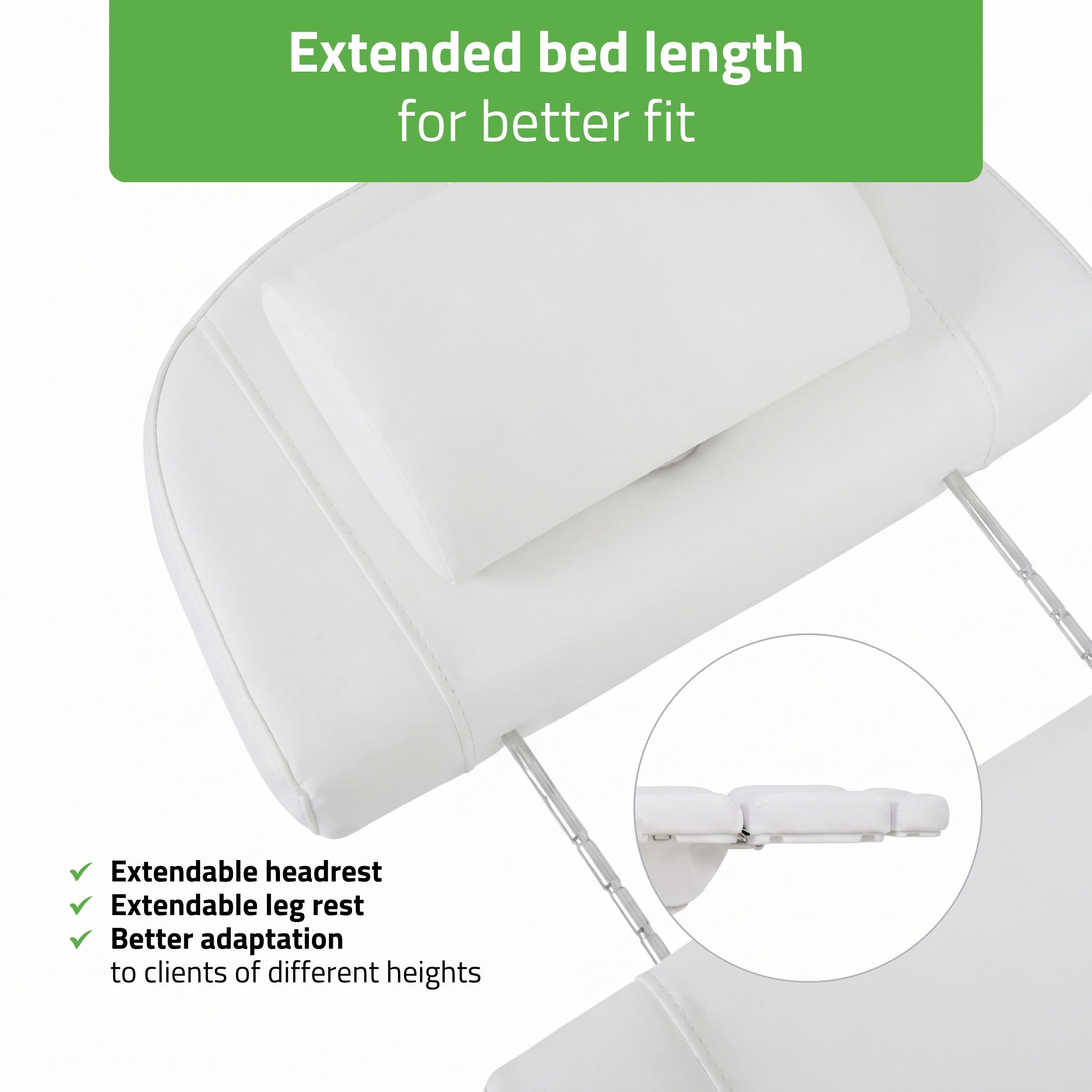 Tavia elektrinis kosmetologinis krėslas Satin Comfort K701, baltas