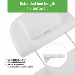 Tavia elektrinis kosmetologinis krėslas Satin Comfort K701, baltas
