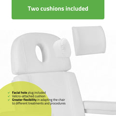 Tavia elektrinis kosmetologinis krėslas Satin Comfort K701, baltas