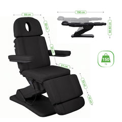 Tavia elektrinis kosmetologinis krėslas Satin Comfort K715, juodas