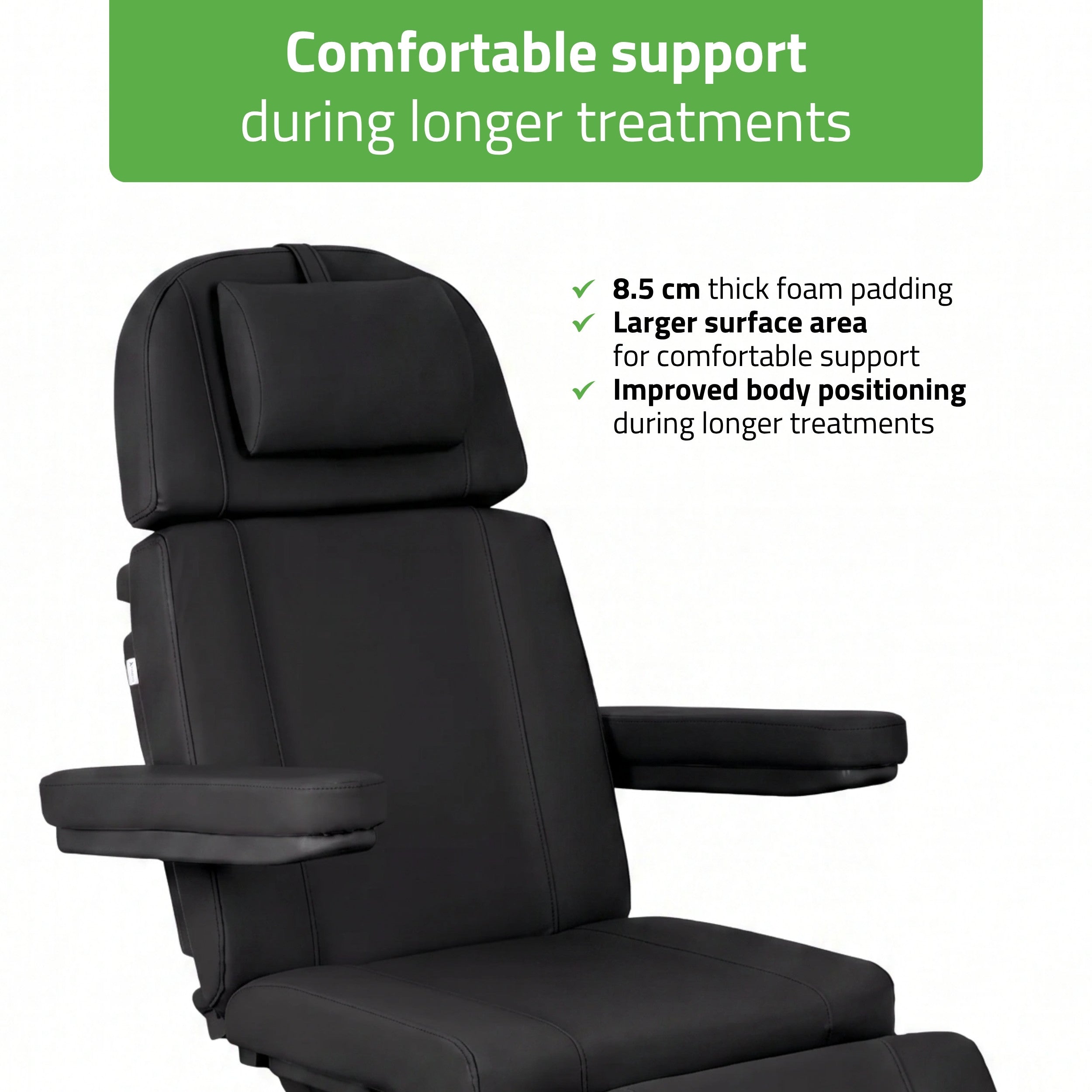 Tavia elektrinis kosmetologinis krėslas Satin Comfort K715, juodas