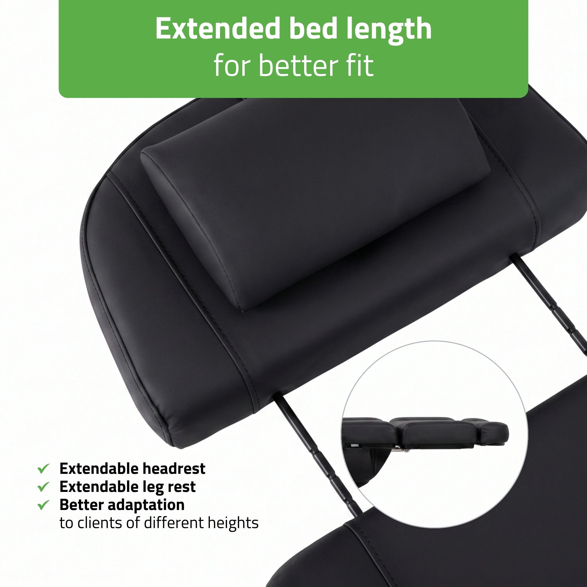 Tavia elektrinis kosmetologinis krėslas Satin Comfort K715, juodas
