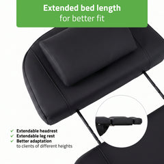 Tavia elektrinis kosmetologinis krėslas Satin Comfort K715, juodas