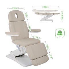 Tavia elektrinis kosmetologinis krėslas Satin Comfort K733, smėlio spalvos