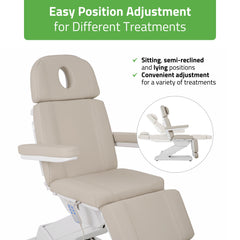 Tavia elektrinis kosmetologinis krėslas Satin Comfort K733, smėlio spalvos