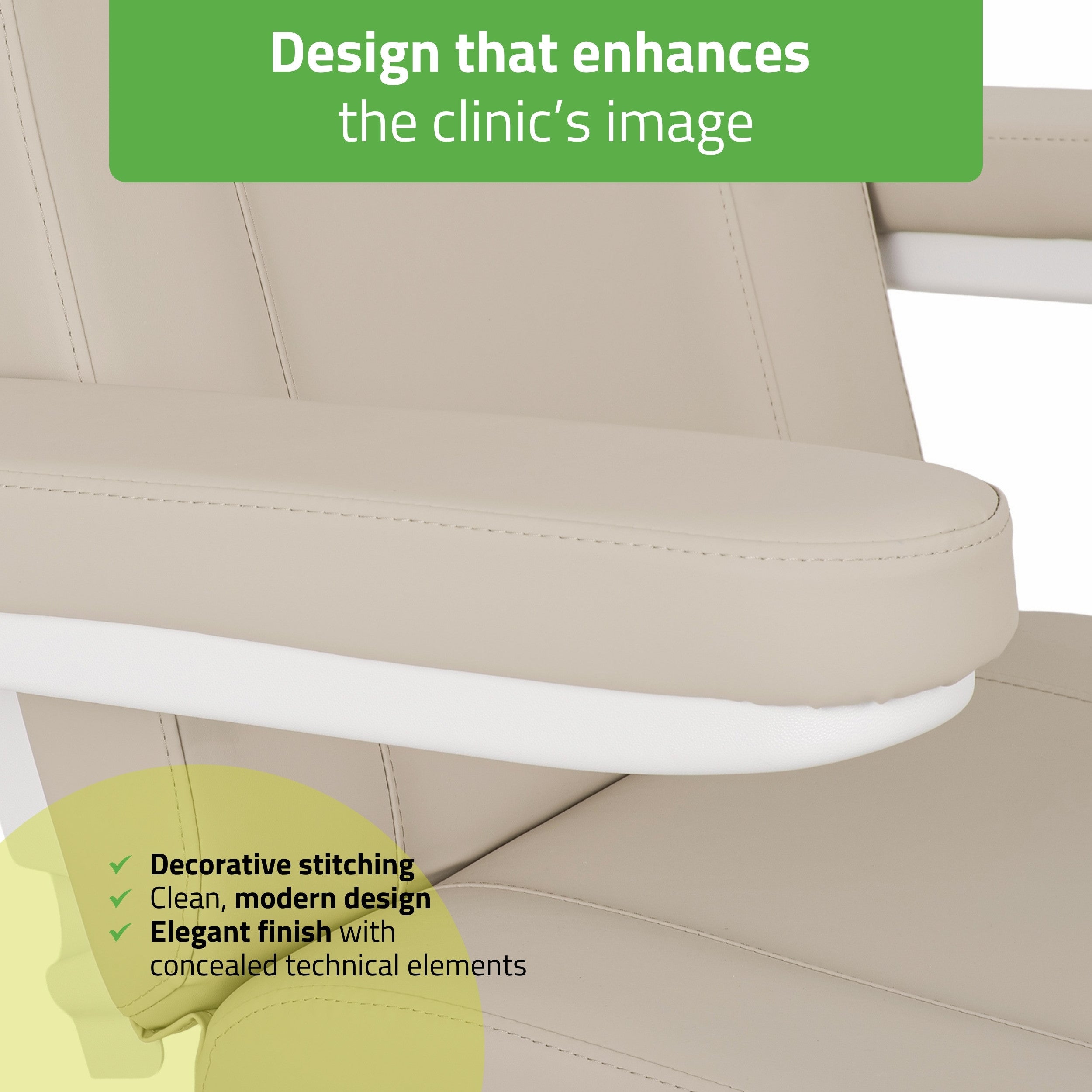 Tavia elektrinis kosmetologinis krėslas Satin Comfort K733, smėlio spalvos