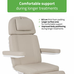 Tavia elektrinis kosmetologinis krėslas Satin Comfort K733, smėlio spalvos