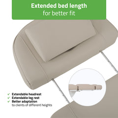 Tavia elektrinis kosmetologinis krėslas Satin Comfort K733, smėlio spalvos